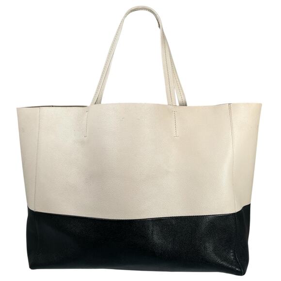 CELINE Horizontal Two Tone Large Leather Tote Purse - Picture 1 of 16